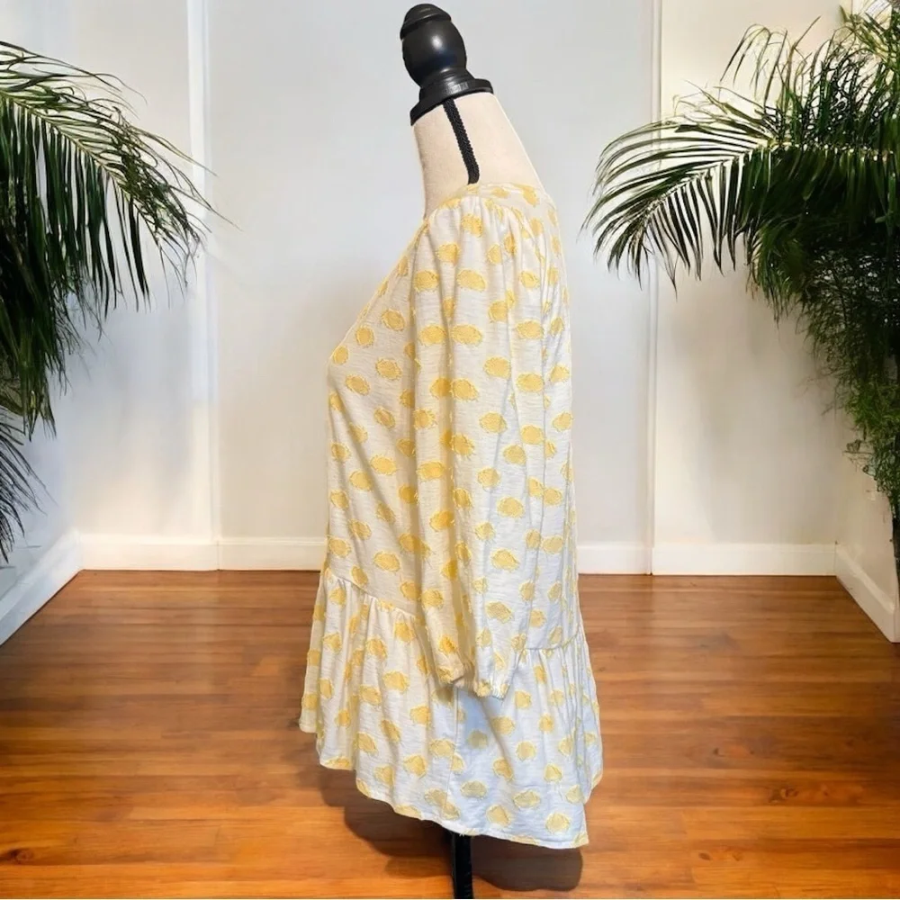 LOFT Yellow Dot Peplum Top - Size Small - NWT - Polka Dot / Spring